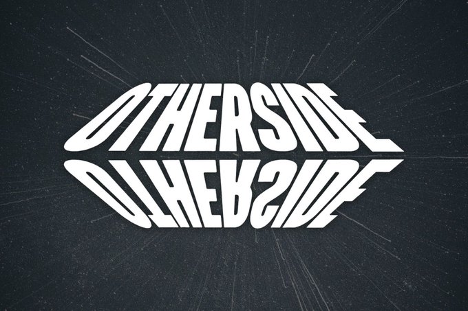 erside otherside logo, featuring a stylized "otherside" and "side" in white against a black background with white lines radiating outwards.