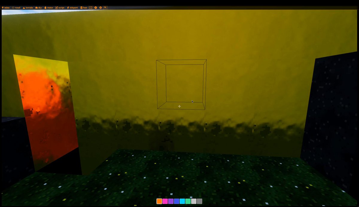 The image shows an illustration of a room with a yellow wall featuring a square window. The room contains various objects such as a door, a television screen displaying a Minecraft game scene, and a clock indicating that the game has been running for some time. The text in the image reads "We mine bitmap bits! The clock started the block your !" which suggests that the game is progressing through time and mining new blocks to create the game's virtual currency.