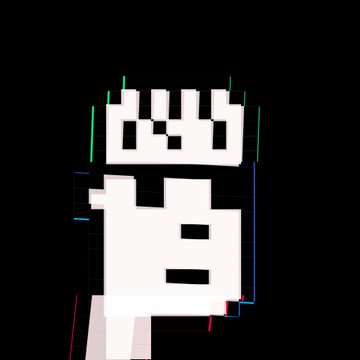 The image features a white character with black lines and dots, resembling a pixelated face or a robot head, standing against a black background. The character appears to be made out of blocks or squares, giving it a unique and futuristic appearance. The text in the image reads "thanks to the generosity of the CryptoPunks community, the two CryptoPunk #6980 tokens are, after years of separation, united again tinkering with the programmability of the World Computer is a great honor, and building the punksmarket." This message seems to be related to the character's programming or the development of the punksmarket.