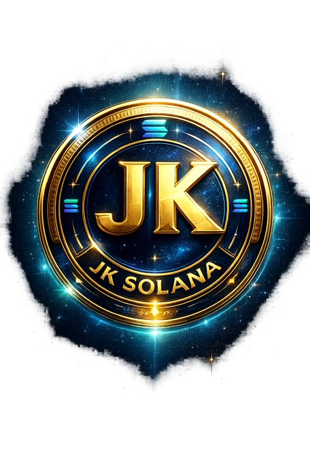 The image features a logo for JK Solana, an online casino platform that has been live since 2013. The logo consists of a circle with a gold border, containing the letters "JK" in the center. Surrounding this central design are blue stars and a blue planet, creating a sense of space and depth. The text "JK Solana !" is written below the logo, indicating that it is an active online casino platform.