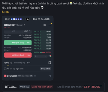 A Binance trading interface displays BTC/USDT with a sell limit order of 177,189.89 USDT, showing a Vietnamese text caption about transferring crypto during a market downturn.