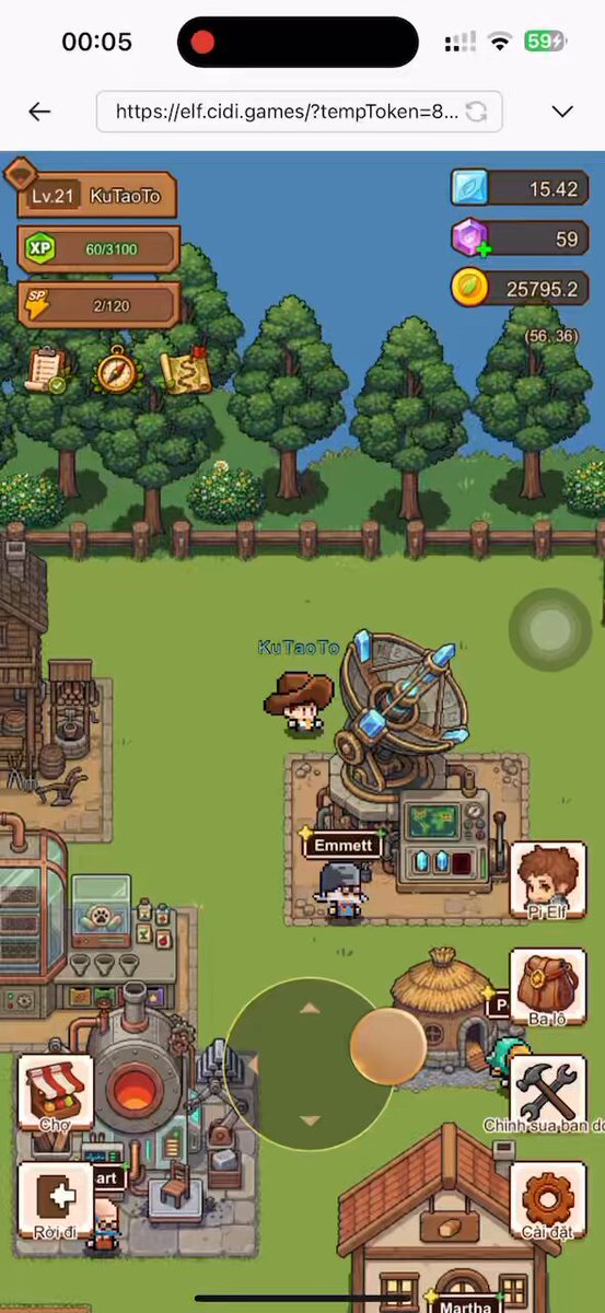 A mobile device screen displaying a video game interface with various elements, such as an avatar, buildings, trees, and other characters. On the screen, there are icons representing different game elements like a clock, a phone number, a person's profile picture or avatar, some power-ups that help improve the player's skills, and possibly a chat feature for players to communicate with each other. The main part of the game is shown as a landscape, which may include some sort of virtual game environment that matches one of the elements described in the post.
