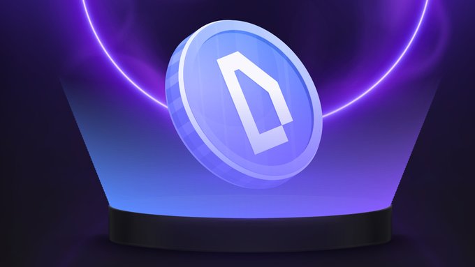A glowing blue WOD token floats above a dark pedestal, illuminated by vibrant purple neon rings, visually representing the post's message of $WOD as a powerful, multi-utility engine at the center of its ecosystem—offering staking, governance, subscriptions, and more from a single token.
