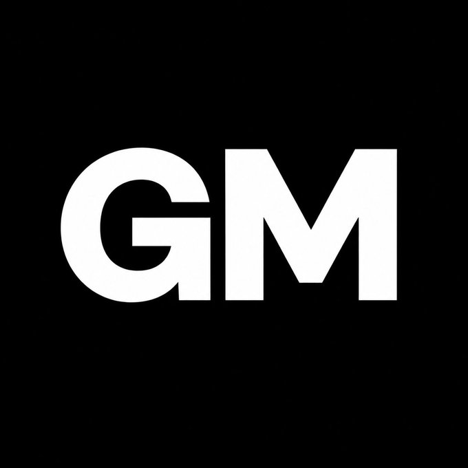 A black square with large white 'GM' text in bold capital letters.