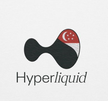 The 'Hyperliquid' logo features a stylized H-shaped icon incorporating the Singapore flag design in red, white, and black.