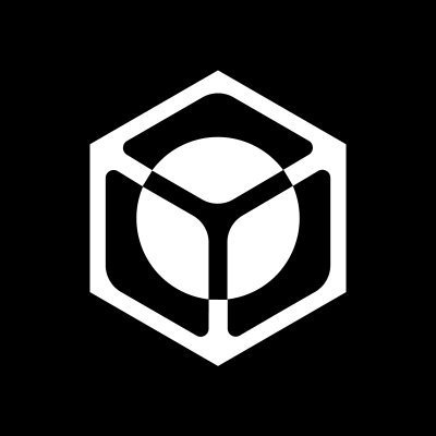 A minimalist black-and-white logo featuring a sphere inside a hexagon, resembling the Hex cryptocurrency emblem.
