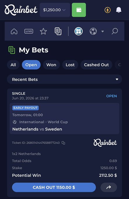 The image shows a phone screen displaying information about a recent bet, including details such as the amount won or lost, the total amount donated, and the names of the two people involved. The post seems to be related to this situation, possibly discussing the outcome of the bet or congratulating the bettors on their donations.