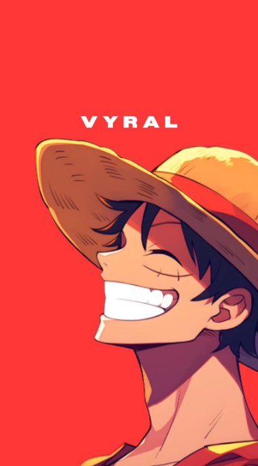 Anime-style illustration of a smiling character wearing a straw hat against a red background, with the text 'VYRAL' displayed above.