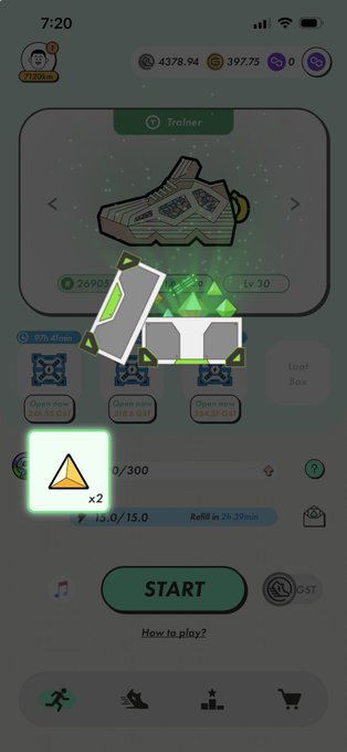 The image shows a phone screen with an app icon, which appears to be a game or shopping app. The main focus of the image is a warning sign that says "start" at the bottom right corner. This indicates that the user should start playing the game or making a purchase. There are several other icons and buttons on the screen as well, suggesting various features and options within the app.