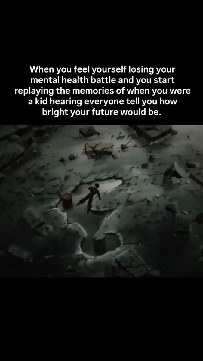The image is an abstract depiction of a man standing alone against a dark background, surrounded by rubble and debris. It seems as if he has lost his way or been abandoned, with no visible clues about him. The text overlaying this imagery appears to be in multiple languages and is placed at the bottom right corner of the image.