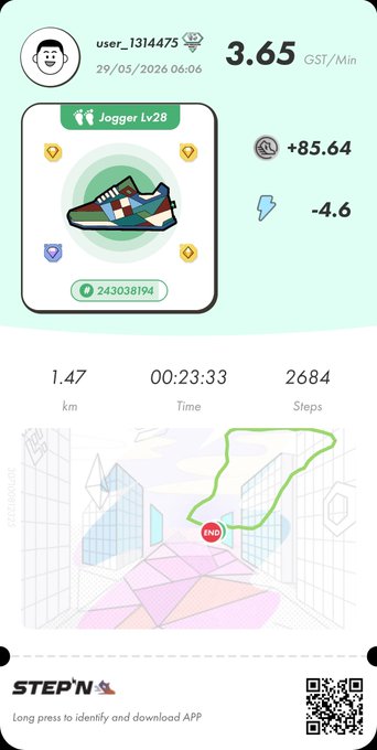 The image shows a fitness app with a map of a city, which displays the user's location and distance traveled during their workout session. The app also provides information about the user's progress, including the number of steps taken, calories burned, and the time spent exercising.