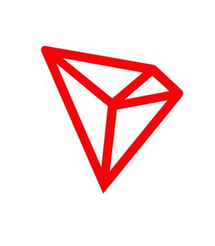 A red TRON cryptocurrency logo on a white background.