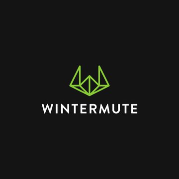The image displays the Wintermute logo, featuring a geometric green fox-like emblem above the word "WINTERMUTE" in white text on a dark background, representing the company's new status as a registered U.S. broker-dealer for institutional digital asset trading.