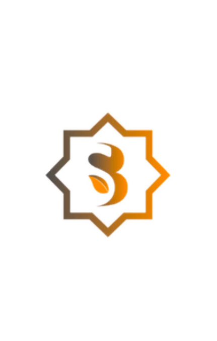 A logo featuring a stylized letter 'B' inside an eight-pointed star, colored in gradient orange and dark gray on a white background.