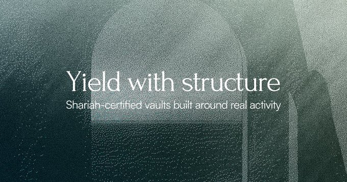 The image features a banner with white text that reads "Yield with structure". The background of the image is blue, which contrasts nicely with the white text. The banner also includes an image of a vaulted arch, adding visual interest to the overall design. The caption below the image provides additional information about the content displayed on the banner.