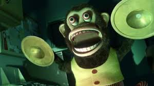 This image shows a toy monkey with cymbals, perfectly illustrating the "goofy, overenthusiastic, and potentially manipulative" behavior implied by the accompanying post about "Solana Kols" and their coin shilling. The monkey's frenzied expression and cymbal-clashing action visually represent the relentless hype and eventual "dump" mentioned in the text.