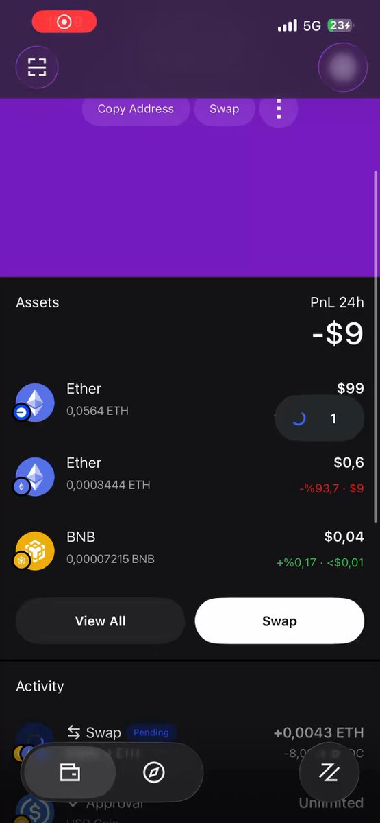 The image shows a phone screen displaying a list of cryptocurrency transactions, including one that was recently completed. The user has successfully swapped eth to eth using fusion+ and has already opened half the tabs they needed for the swap. This process took less time than opening all the tabs manually, which would have been more complicated due to the need to navigate through multiple pages or applications. The post suggests that this type of activity is intuitive and straightforward, making it a valuable tool for users looking to manage their digital assets efficiently.