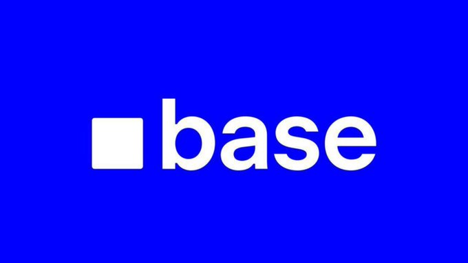 The image features a logo for a company named "Base" written in white letters against a blue background. The text reads, "Base isn' chasing attention. It's building the future onchain, one block at a time." This message is related to Bitcoin and cryptocurrency, as it emphasizes the importance of the Base platform in the world of digital currency.