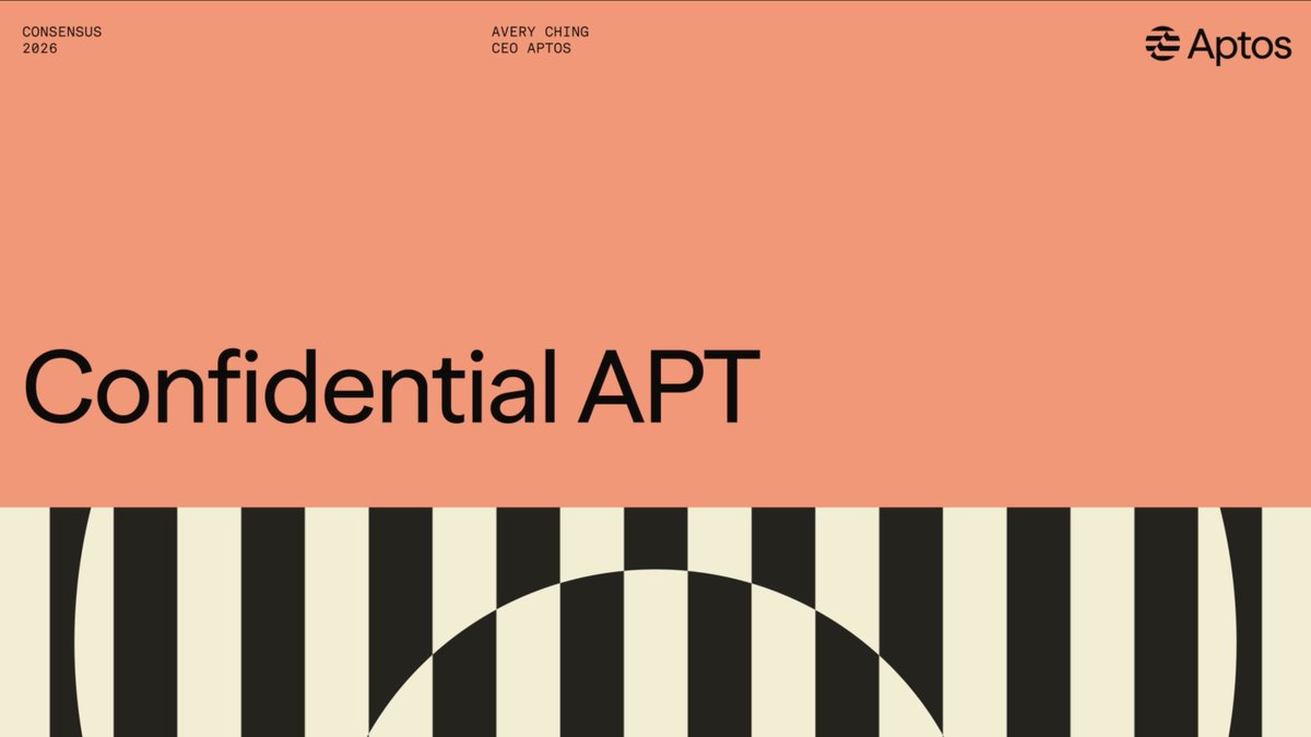 The image features a logo for a company called "Confidential APT" (Developer's Privacy), which appears to be a new type of cryptocurrency with an eye-catching black and white color scheme resembling a barcode or a checkered pattern. The logo is positioned in the upper part of the image against a gray background, making it stand out clearly. In relation to this image, there is a post on social media that says "Confidential APT" at the bottom right corner with some text above and below it: "@AptosLabs @TheBlockCo ' @gazza_jenks". This indicates that the company is promoting their privacy protocol for cryptocurrency transactions.
