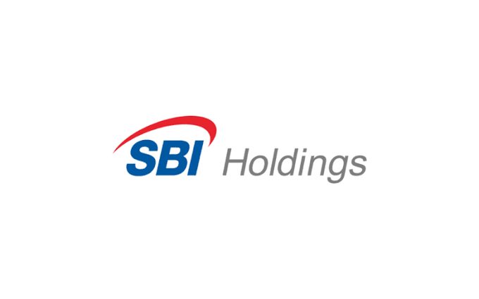 The image shows the SBI Holdings logo, featuring bold blue "SBI" lettering with a red curved accent above it, followed by "Holdings" in gray italic text. This logo relates to the announcement that Japan's SBI Group is participating in Fasset's $68M Series C funding round at a $1B valuation to support digital banking and stablecoin payment expansion in Malaysia.