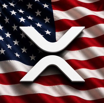 A 3D silver XRP logo is prominently displayed against the backdrop of a rippled American flag, symbolizing the cryptocurrency's growing mainstream presence in the U.S. retail market as highlighted by Bealls' adoption of crypto payments across 650 stores.