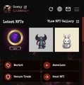 A small thumbnail showing 'Latest NFTs' and 'Rare NFT Gallery' with category buttons including Sketch, About Think, Abstract, Abstract Think, and Cats.
