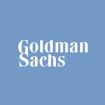 The image displays the Goldman Sachs logo in white serif text on a blue background. The accompanying post suggests that Wall Street firms like Goldman Sachs are pushing for legislative passage, implying institutional financial influence is a key driver behind the policy outcome.