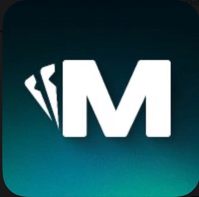 An app icon featuring a stylized white letter 'M' on a teal gradient background.