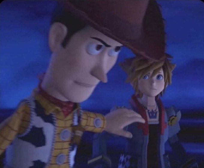 Woody and Sora from the "Kingdom Hearts III" video game appear with somber expressions against a dark blue background, visually conveying disappointment and concern.

The characters' melancholic expressions perfectly complement the post's lamentation over HyperEVM's poor performance, capturing a sense of dejection.
