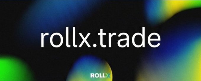 A logo banner displaying 'rollx.trade' in white text against a dark, colorful gradient background with a smaller 'ROLLX' logo at the bottom.