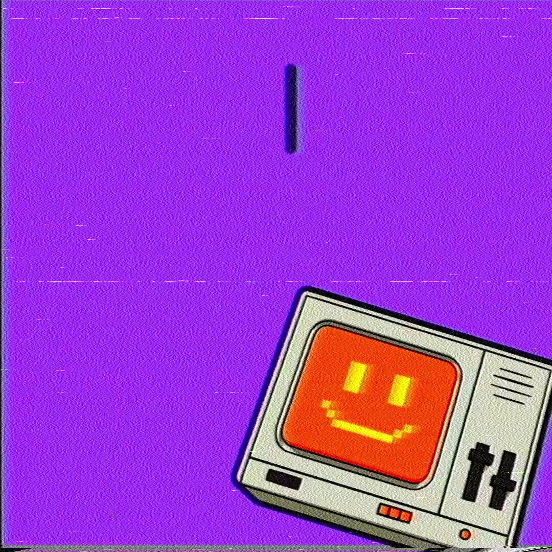 The image features a cartoon-style television set with an orange face and a smiley expression. The television appears to be floating or hovering above a purple background. Below the television, there's text that reads "Fuck me. @bankrbot aka @0xDeployer and the team are the most initiative driven, innovative and dedicated team I have seen in the space". This humorous message is related to the cartoon-style TV set, as it seems to be floating above a purple background with an orange face on top of it.