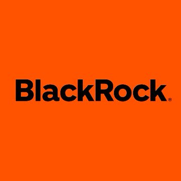 The BlackRock logo displayed in black text on a solid orange background.