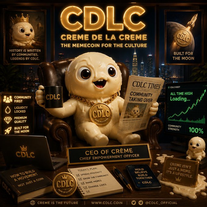 The image features a cartoon depiction of a cream-colored toy figurine sitting in front of a desk with various items, including a laptop computer, a book, and a cupcake. The text "dexscreener.com/solana/5zvoekg" is also present in the image. This suggests that the image might be related to a post on social media or an advertisement for a cryptocurrency exchange called Solana.