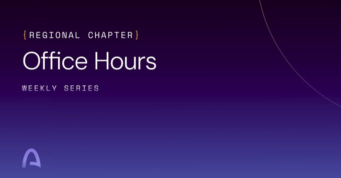 A title card with a purple gradient background displaying the text "REGIONAL CHAPTER", "Office Hours", and "WEEKLY SERIES" with an Apex logo in the bottom left.