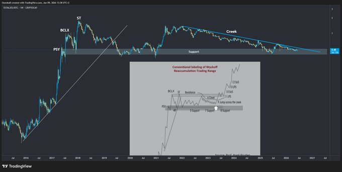 The image shows a computer screen displaying a trading chart for Bitcoin and altcoin options. The chart displays a significant rise in the value of altcoins over the past four years, indicating that investors have been interested in them. The viewer can see multiple price points, showing how the altcoin market has fluctuated throughout this period. This chart serves as a visual representation of the potential gains or losses one could expect when trading altcoins.