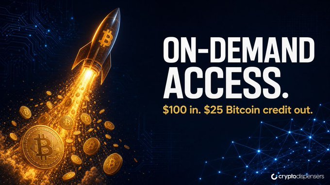 The image features an advertisement for a cryptocurrency exchange called "Cryptocoinsiders". The main focus of the advertisement is a rocket ship that has just launched into space, with the words "On-demand access" written above it. Below this, there are two coins displayed - one gold coin and one Bitcoin. The text on the image reads: "Access to premium financial assets should be available the moment you need it. No waiting periods, no complex approvals, just immediate value delivery. We built a system that rewards you for upgrading your financial stack."