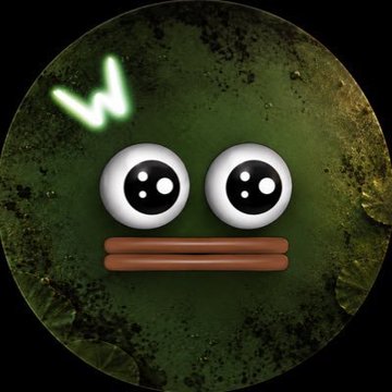 A cartoon-style image features a green textured circle with large eyes, a brown rectangular mouth, and a glowing green lightning bolt symbol in the upper left.