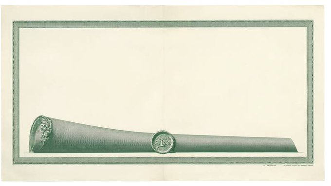A green-framed illustration depicts a vintage cannon viewed from the side, with a circular seal or medallion on its barrel. The image appears unrelated to the accompanying post about Illinois delaying a crypto tax, serving instead as a generic stock graphic possibly meant to symbolize a "delay" or "fizzle" through the cannon's inert, pointed-away posture.

Visible text includes small notations in the lower right corner that are too small to read clearly, along with lettering on the circular emblem on the cannon barrel.