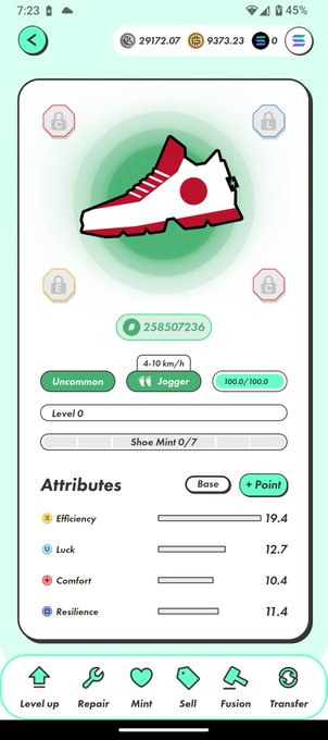 The image shows a phone screen displaying an app called "Stepn" with a red shoe icon, along with some other icons related to the app's features or functions. The background of the image is white, which contrasts nicely with the red shoe icon. The text on the screen reads "#STEPN", and it appears that the app has been recently updated, as indicated by the "Updated" section at the bottom left corner.