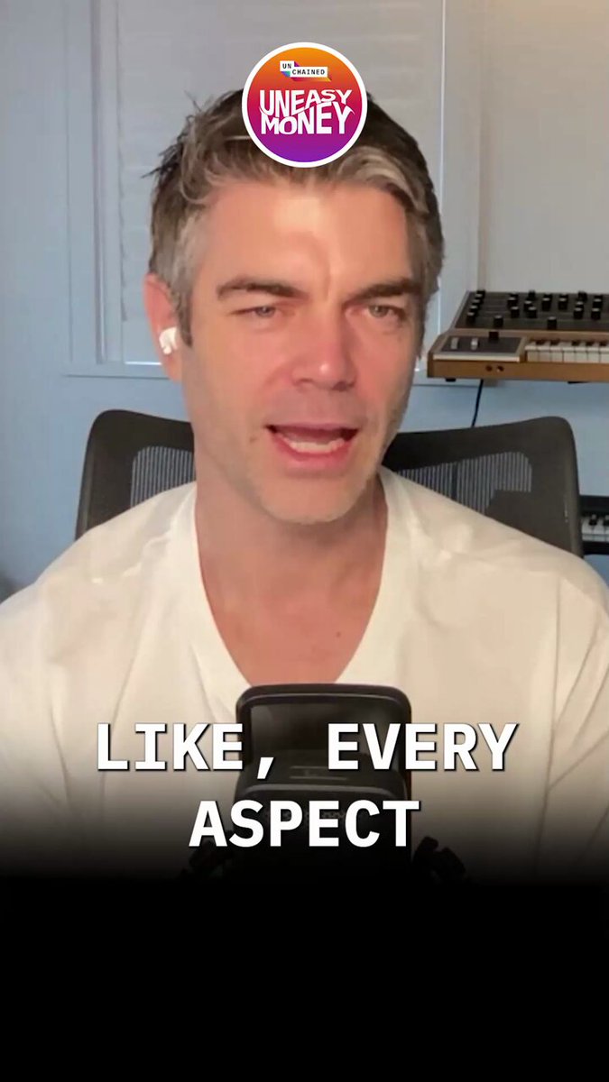 The image features a man wearing a white shirt who appears to be talking into a microphone or recording device, possibly for a podcast or radio show. The caption of the image reads "Like, Every Aspect", which suggests that the man's topic is related to aspects of his life or experiences. The post also mentions that the scenario was laid out on Uneasy Money and includes details about how to find the right judge and freeze a commingled pool if necessary.