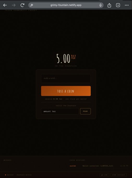 The image displays a post on Granny Fountain, an app that allows users to make payments through their iPad. The post provides details about its features and how to start using it. It explains that users can refill a credit card or debit card by simply visiting the app's website. The post also mentions the possibility of collecting 0.5 tez (five dollars) from another user, but further information is not provided. Overall, the image offers guidance for those who are interested in making payments through the Granny Fountain app on their iPad.