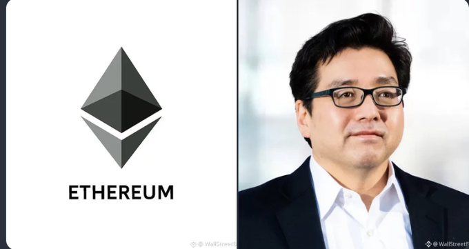 A split image shows the Ethereum logo on the left next to a professional photo of a bespectacled man in a suit on the right.
