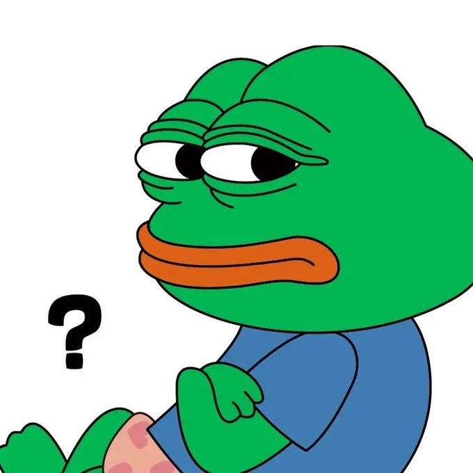 A cartoon Pepe the Frog in underwear sits with a confused expression and a question mark beside him, fitting the post's "Did you receive yours?" theme by illustrating puzzled uncertainty about the payout.