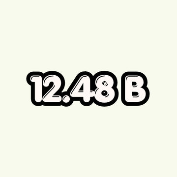 A bold black-and-white graphic displays the text **"$12.48B"** in large, stylized font, visually highlighting the $12.48 billion figure mentioned in the accompanying post about SUI's 7-day trading volume.