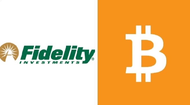 The image shows an advertisement for Fidelity Investments and a logo representing Bitcoin. The Fidelity Investment company suggests that Bitcoin might be entering a decade-long bull cycle, while the Bitcoin logo indicates its value has dropped significantly from $5 trillion to just under $1 billion in recent years. This scenario implies that the price of Bitcoin could potentially rise beyond its current 4-year pattern, making it an attractive investment opportunity for those with long-term patience and risk appetite.