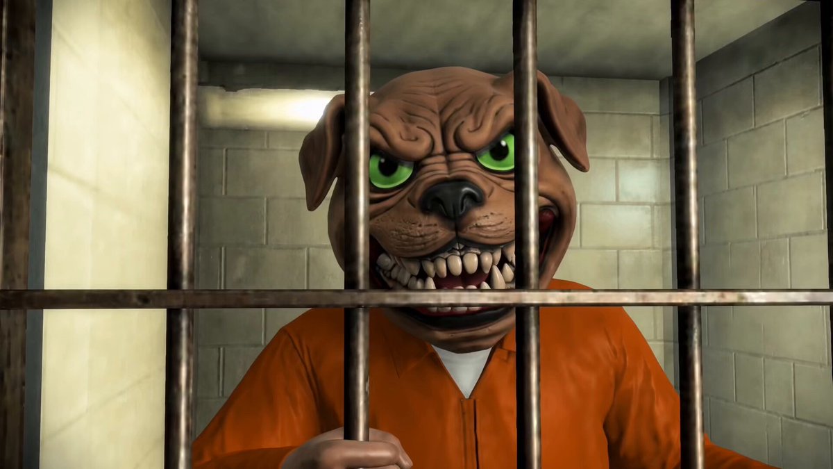 The image features a cartoon depiction of a person wearing an orange jumpsuit with their face covered by a mask, giving them the appearance of being a criminal or a jailer. The person appears to be holding onto bars, possibly as a form of protest against their imprisonment. The caption provided in the image reads "Jailed is now live on Solana. we're building the most unhinged prison simulator." This suggests that the creator of this image has been working on it for some time and wants to share it with others who might find it interesting or relevant.
