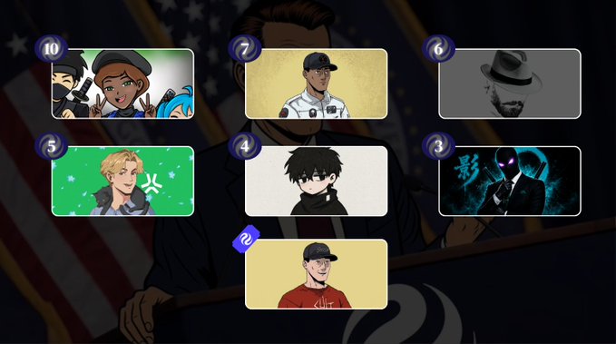 The image displays a ranked leaderboard for "Week 3 Content Campaign Winners" featuring seven profile pictures of the winning ninja participants, each paired with their respective INJ token reward amounts (10, 7, 6, 5, 4, 3, and 2) corresponding to the summit content creators mentioned in the post.