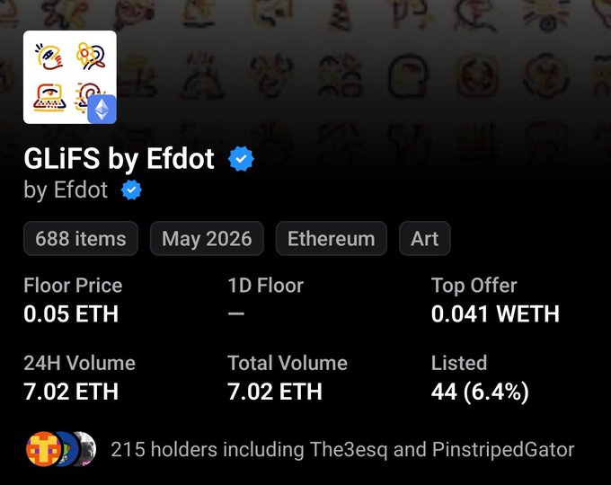 The image shows a screenshot of an ethereum page with lots of details about trading and fees. The text includes terms such as "floor price", "0.05eth", "eth ethers", "item", "0.06ETH", and "7,98% eth". The post also states that this was done by @EfdotStudio and has been successful with a floor of 0.069 Ether and currently at 0.05 ether. 
The screenshot further explains that the top offer is available for Ethereum tokens in the current month. A total volume of 7,098 Eth holders can be included in the transaction, while another account can receive 688 Ethers. The post also mentions a PinslippedAccount that was involved and has contributed to this trading process.