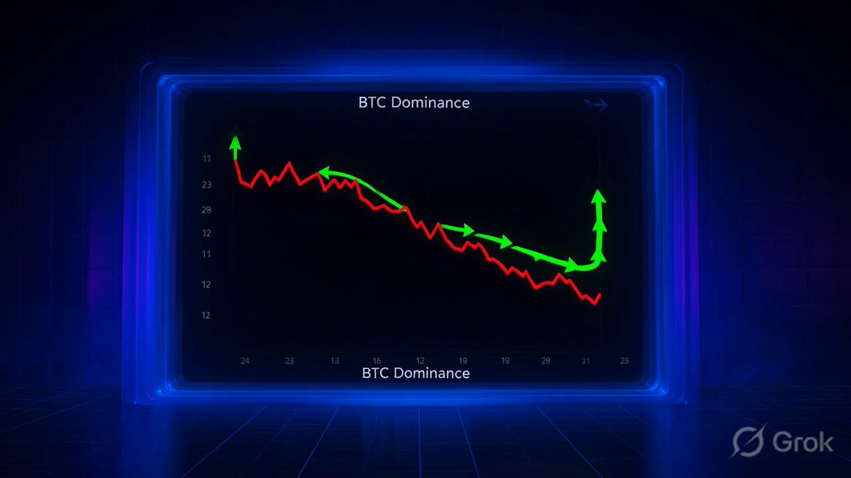 The image shows a large screen displaying a line chart of bitcoin prices. The chart has an upward-sloping green line, indicating that the price of Bitcoin is increasing over time. A title at the top reads "BTC Density" which further emphasizes the density of Bitcoin transactions on the market. The surrounding area appears to be dimly lit, creating a somewhat obscure atmosphere.