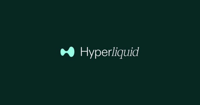 The image displays the "Hyperliquid" logo in white text with a teal geometric icon on a dark green background, relating to the post's mention of $HYPE and its upcoming $30.9 million token unlock.